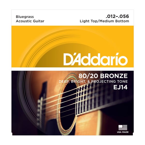 D'Addario EJ14 80/20 Bronze Bluegrass Medium Light Acoustic Guitar Strings